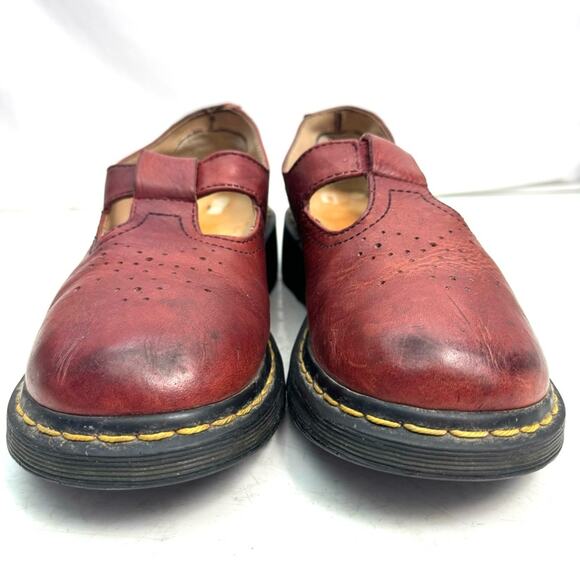 Dr. Martens Rare Mary Jane Loafer Shoes Oxblood Red Size 8 - Picture 2 of 7